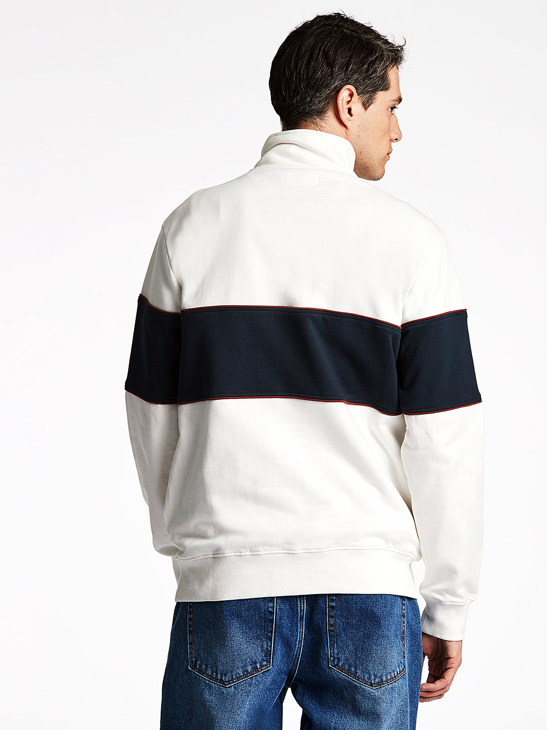 Lindbergh Men Off White Solid Sweatshirt