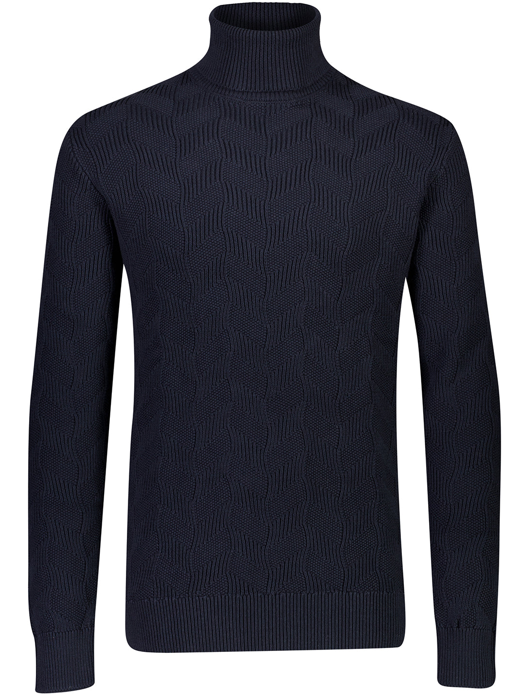 Lindbergh Men Navy Blue Solid Sweater