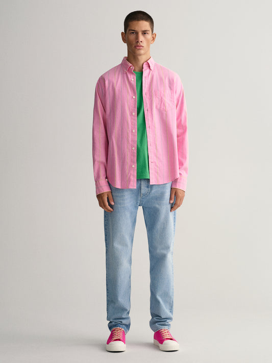 Gant Pink Oxford Striped Regular Fit Shirt