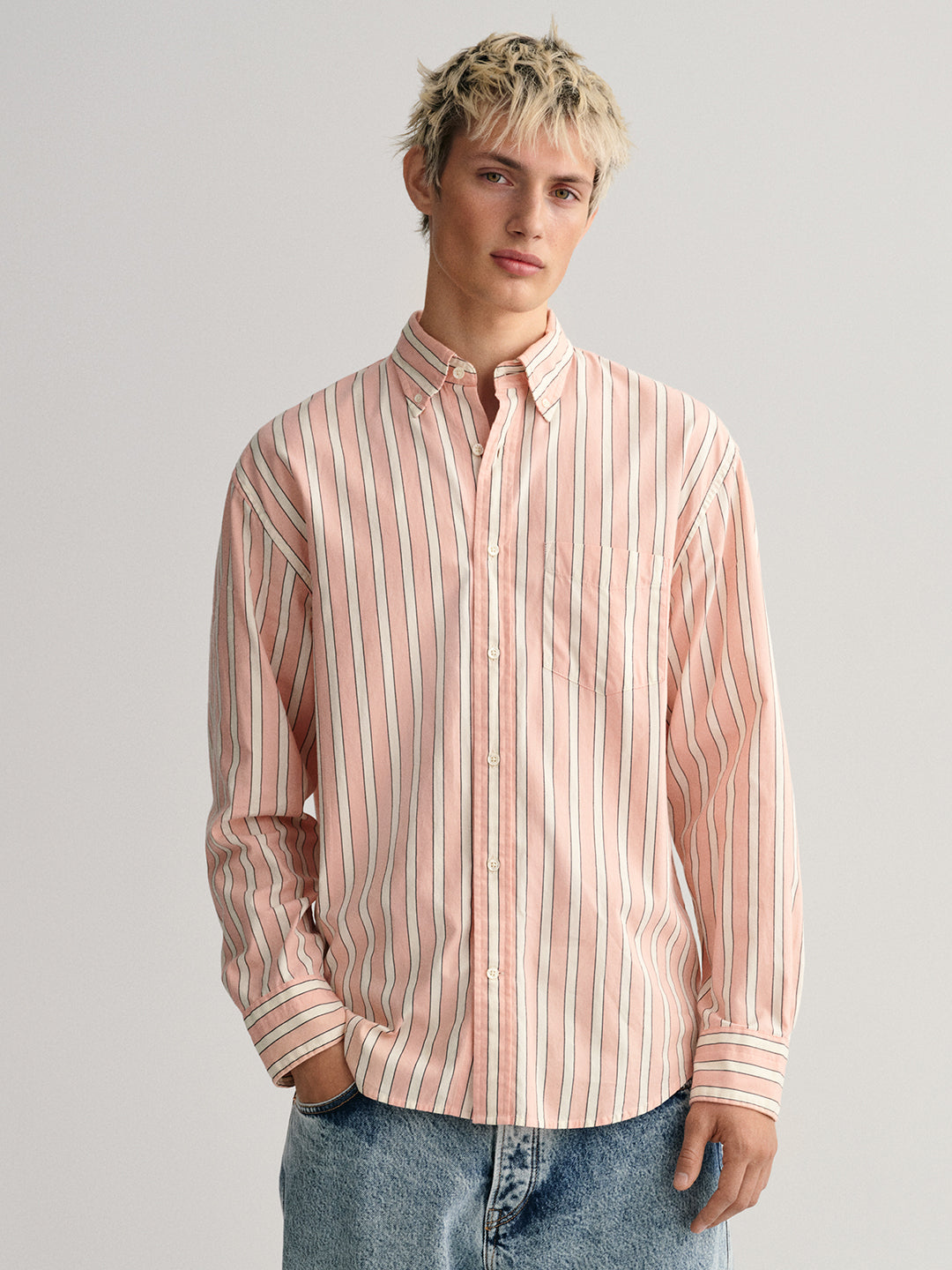 Gant Pink Oxford Striped Tailored Fit Shirt