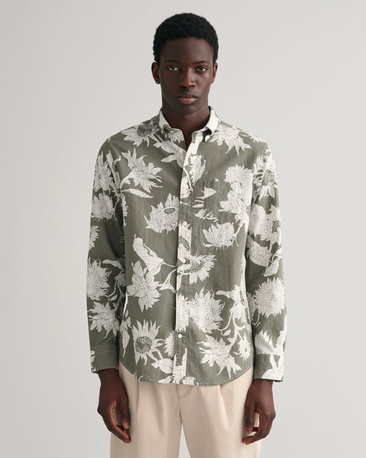 Gant Green Sunflower Print Regular Fit Shirt