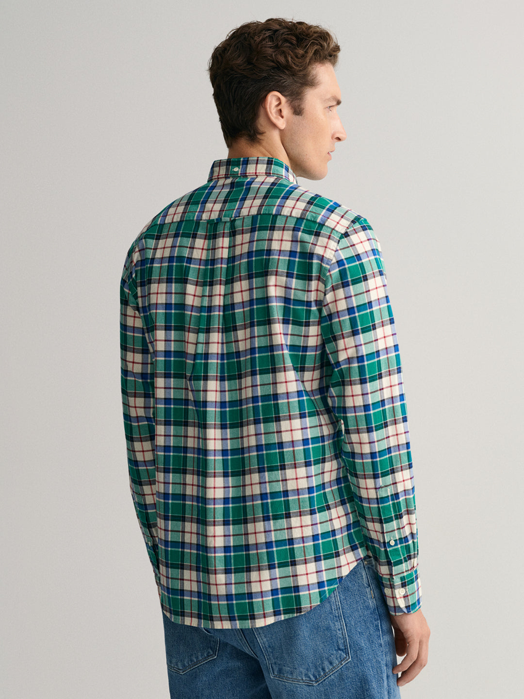 Gant Green Oxford Checked Regular Fit Shirt