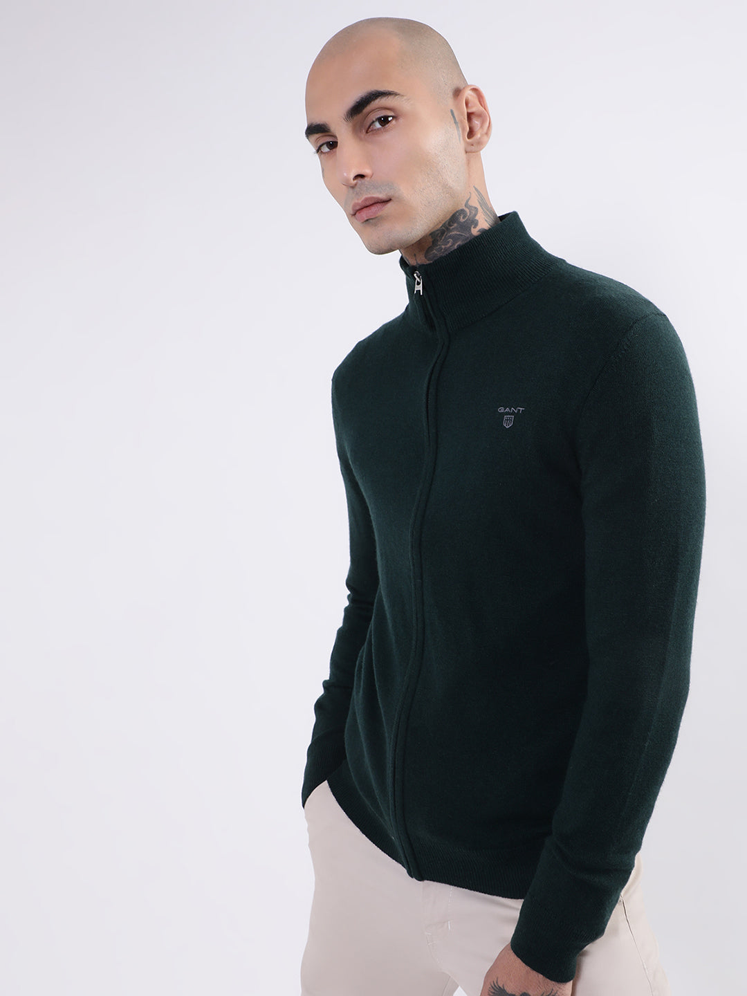 Gant Men Green Cotton Pullover