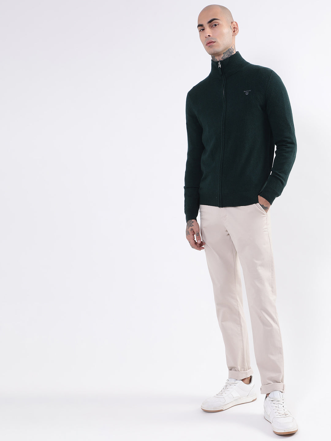 Gant Men Green Cotton Pullover