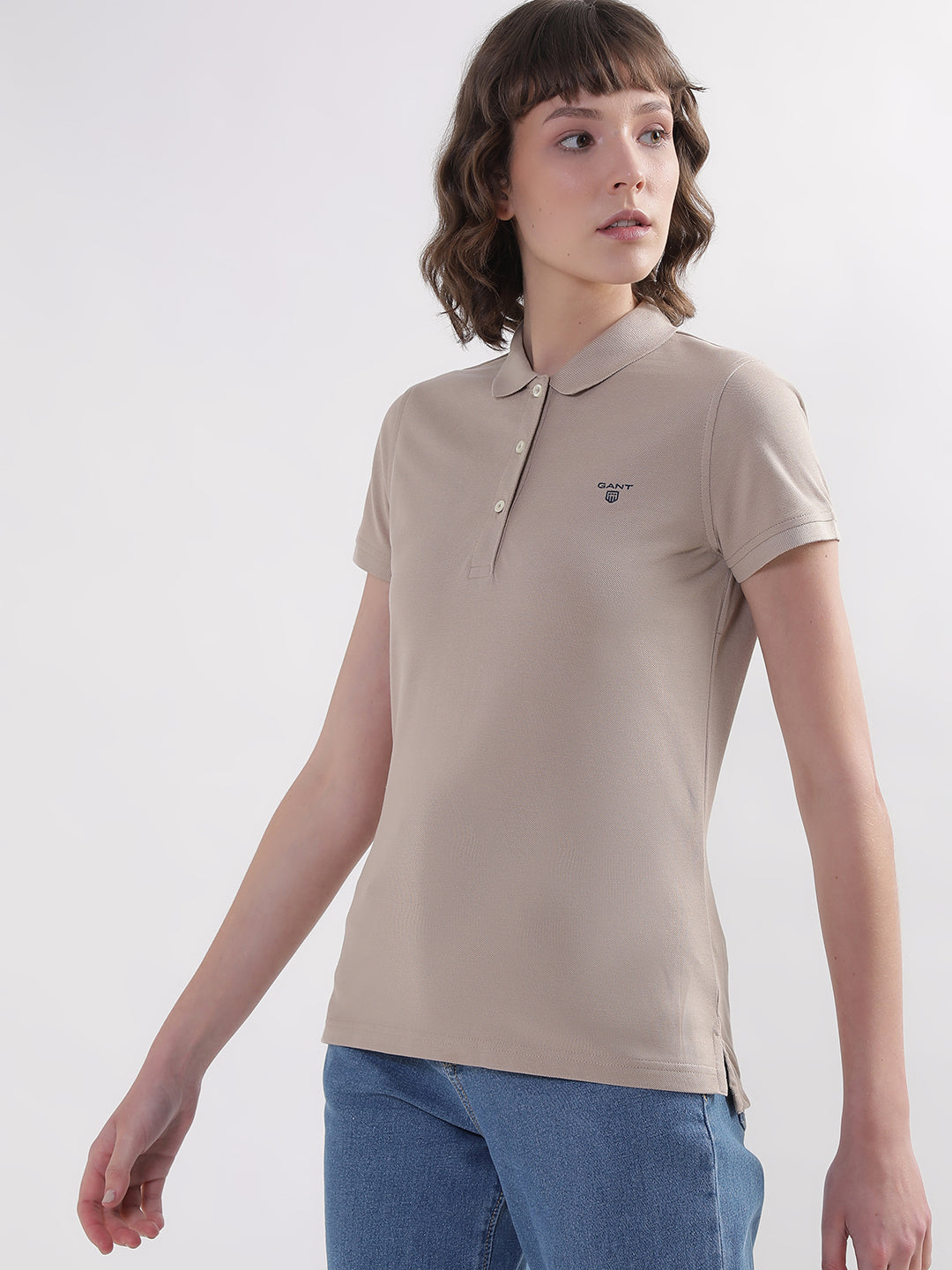 Gant Beige Regular Fit Polo T-Shirt