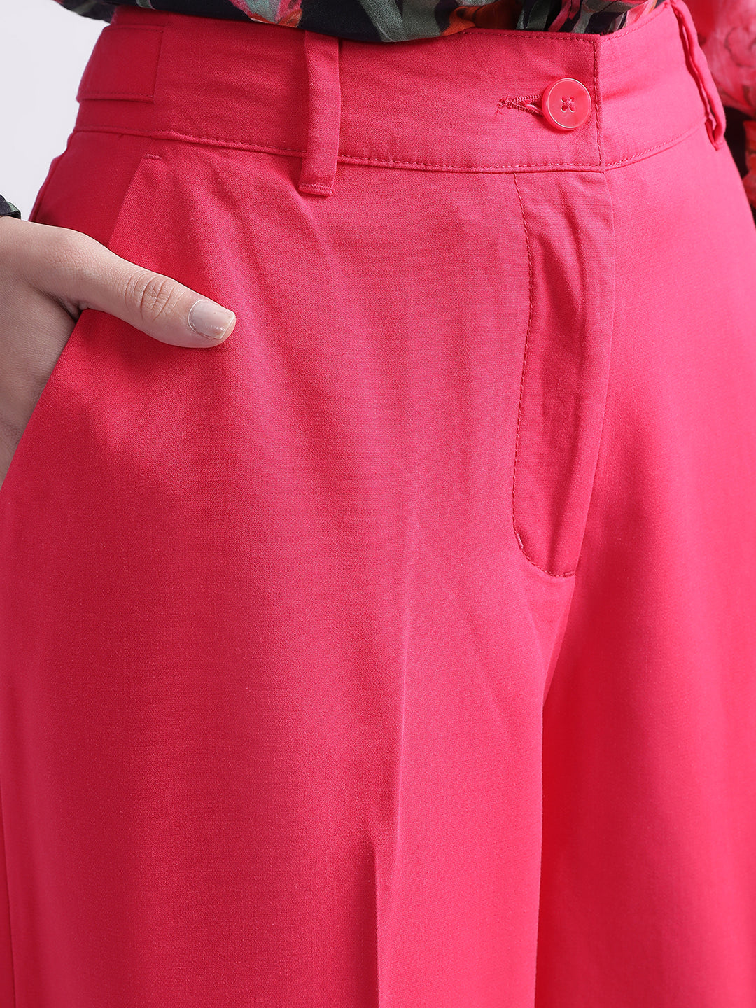 Buy Pink Wide-Leg Pants Online - Label Ritu Kumar International Store View