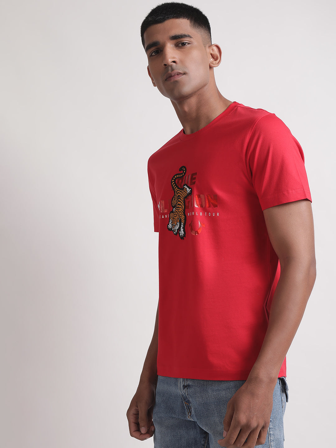 True Religion Red Logo Regular Fit T-Shirt