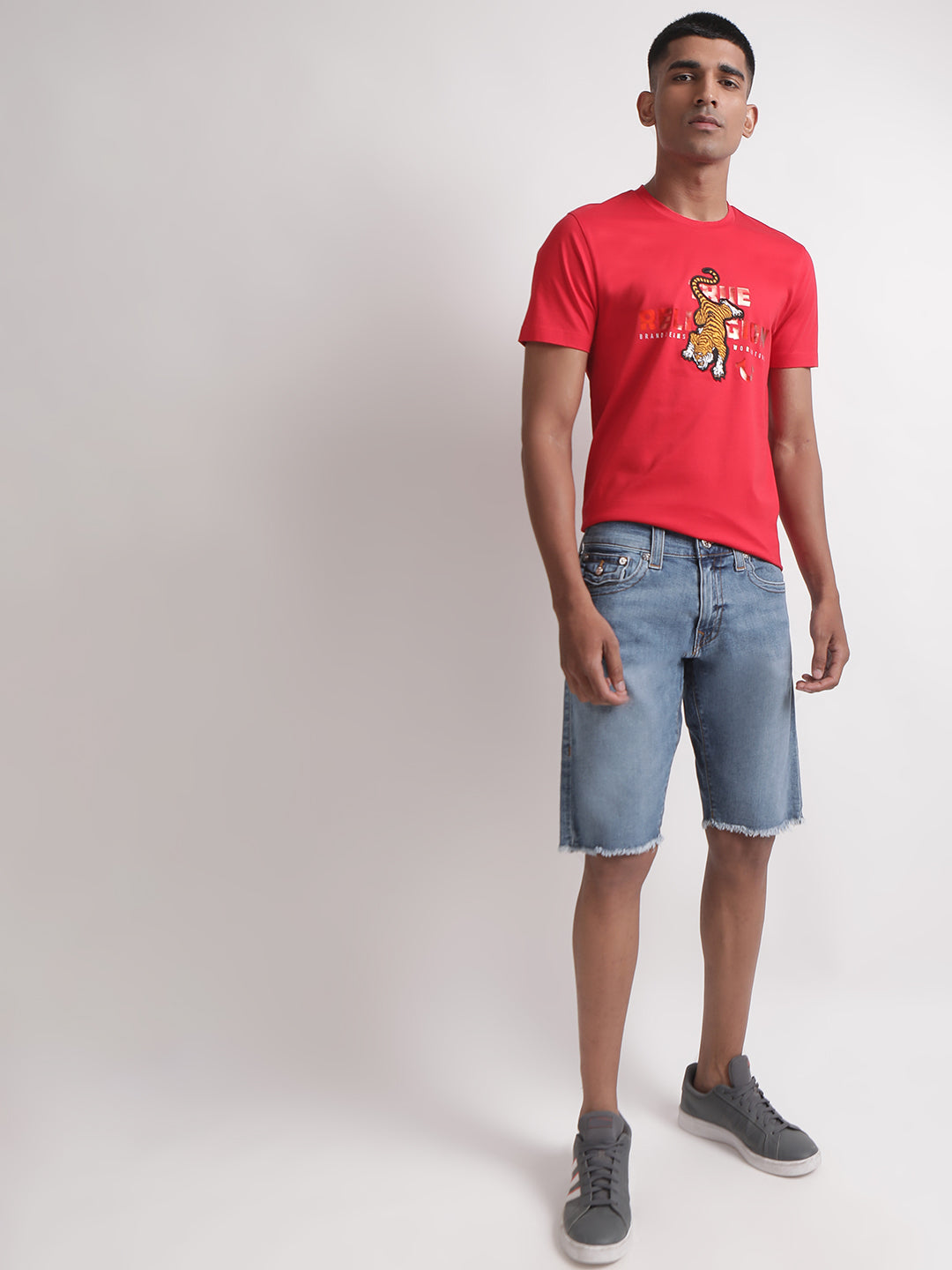 True Religion Red Logo Regular Fit T-Shirt