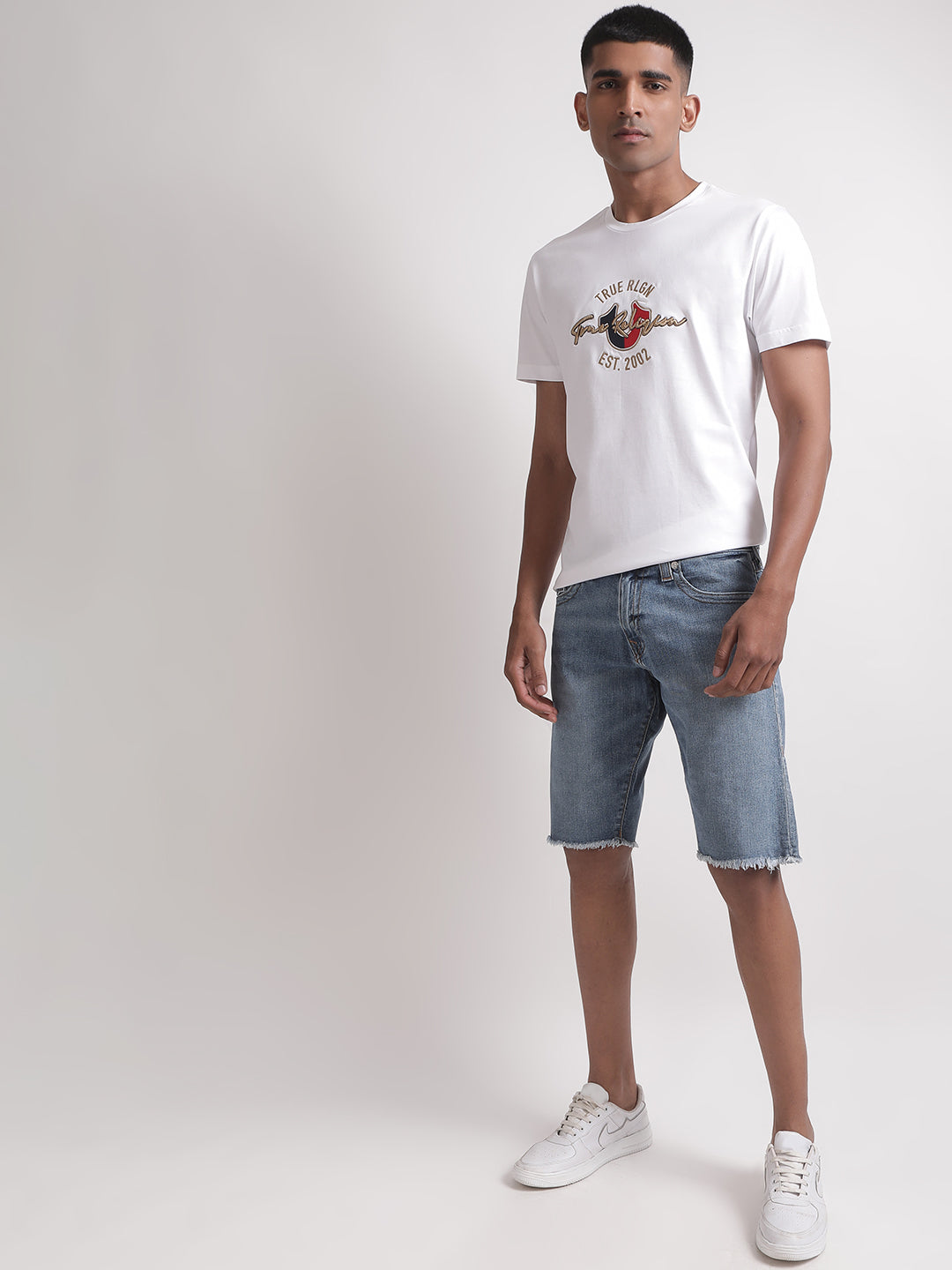 True Religion White Logo Regular Fit T-Shirt