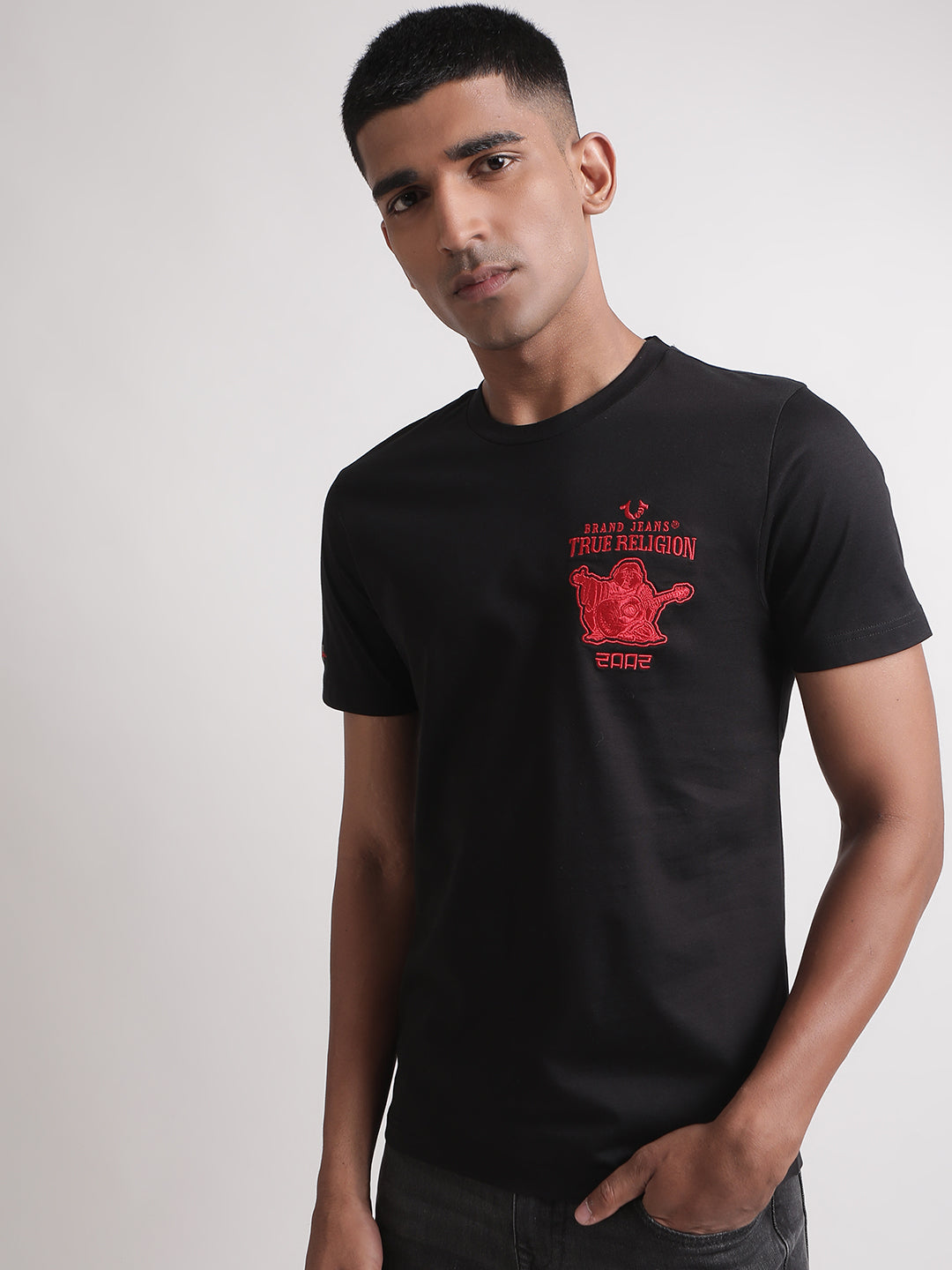 True Religion Black Logo Regular Fit T-Shirt