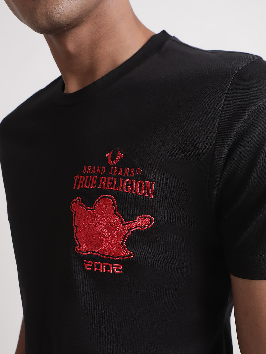 True Religion Black Logo Regular Fit T-Shirt