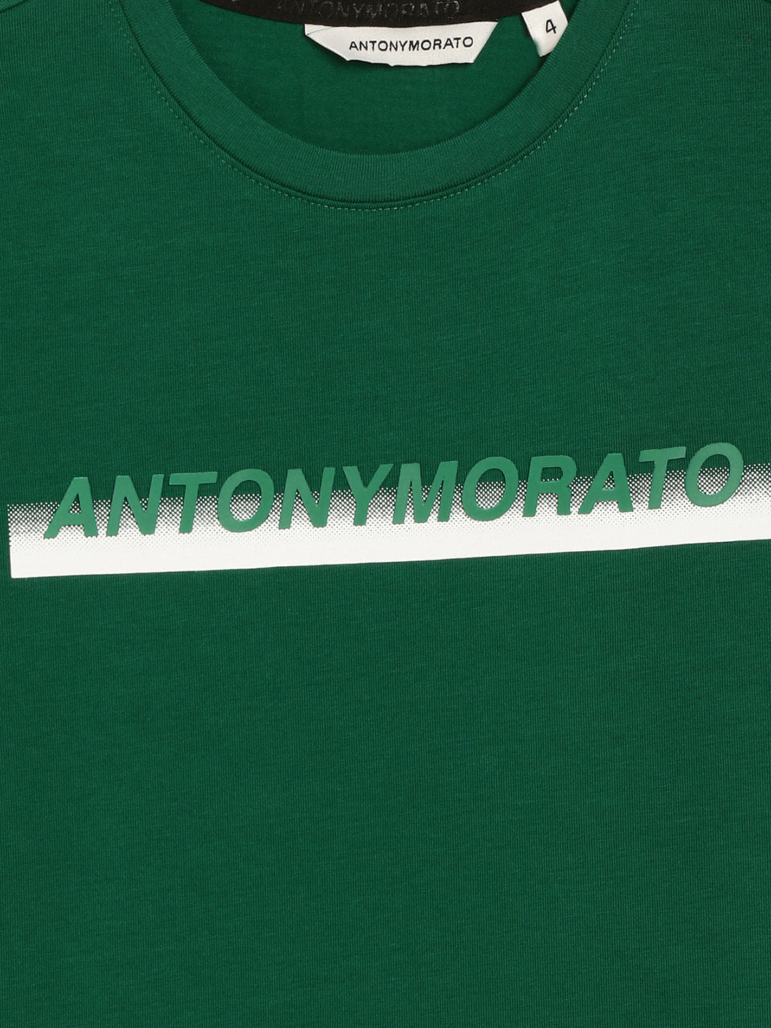 Antony Morato Kids Green Logo Regular Fit T-Shirt