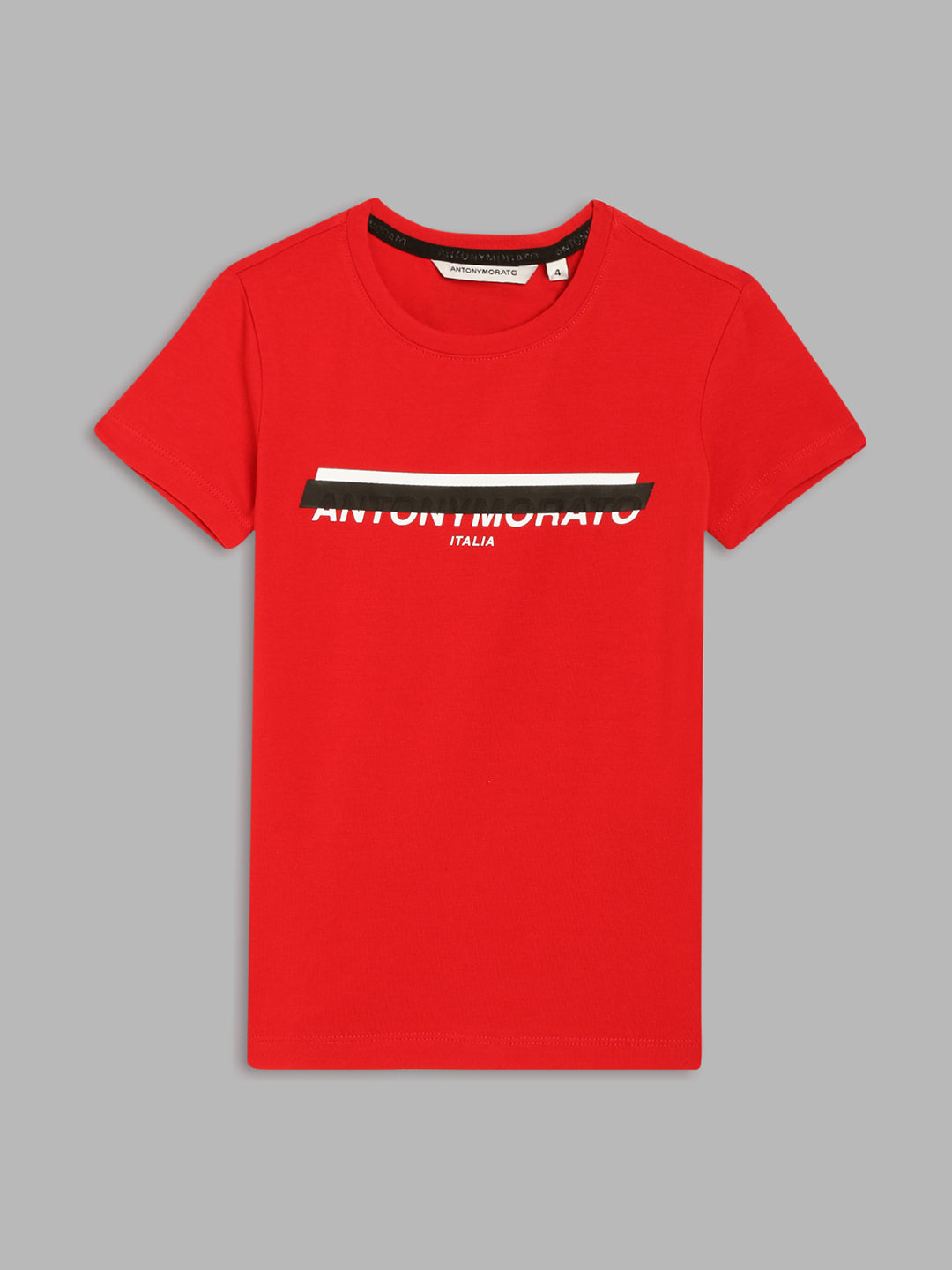 Antony Morato Kids Red Logo Regular Fit T-Shirt