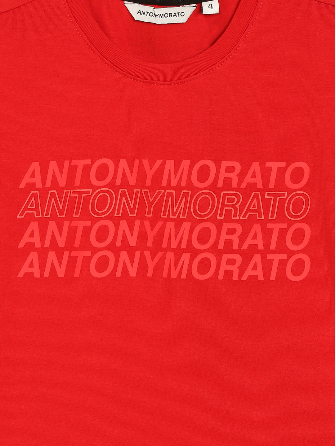 Antony Morato Kids Red Logo Regular Fit T-Shirt