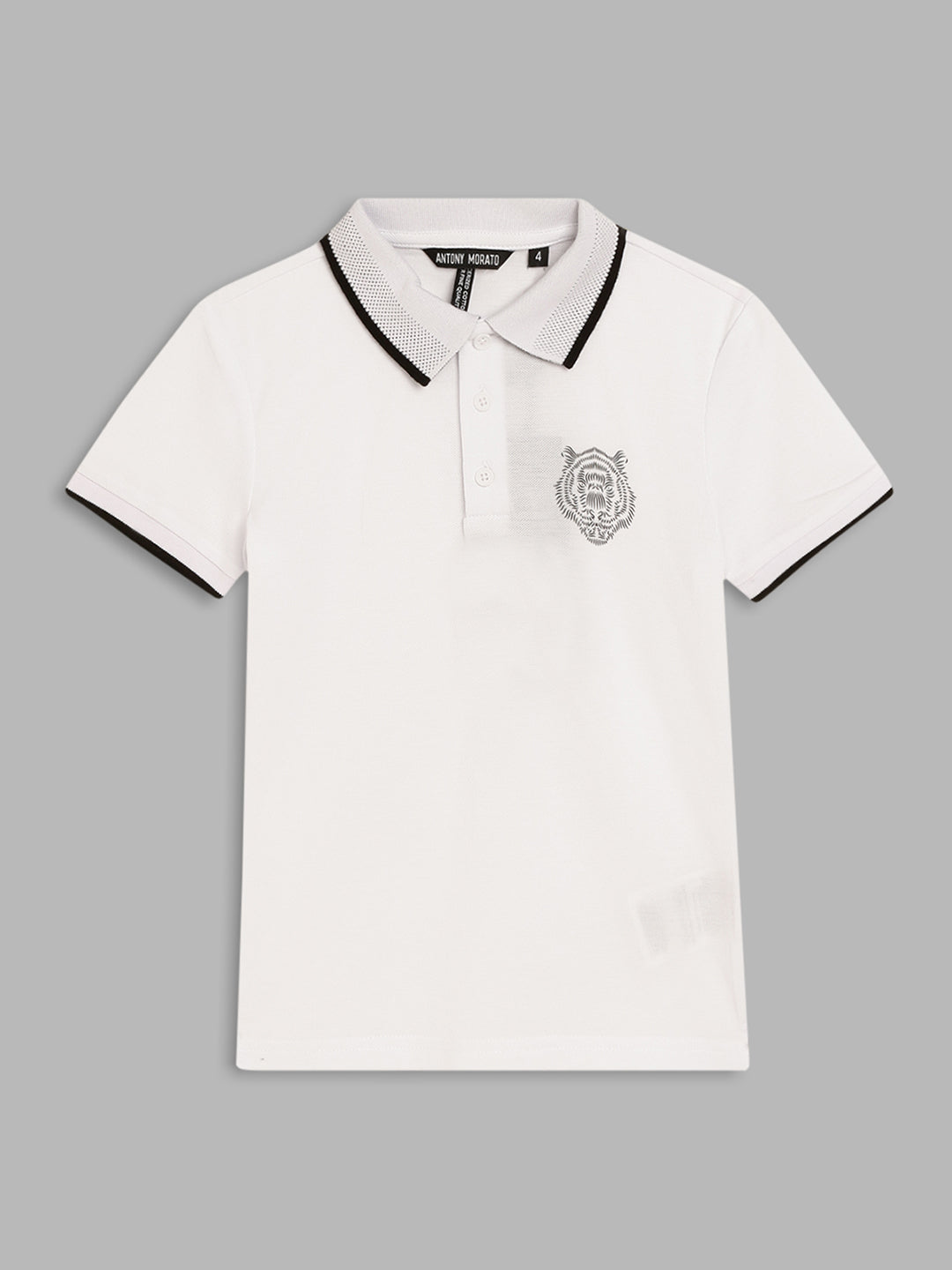 Antony Morato Kids White Regular Fit Polo T-Shirt