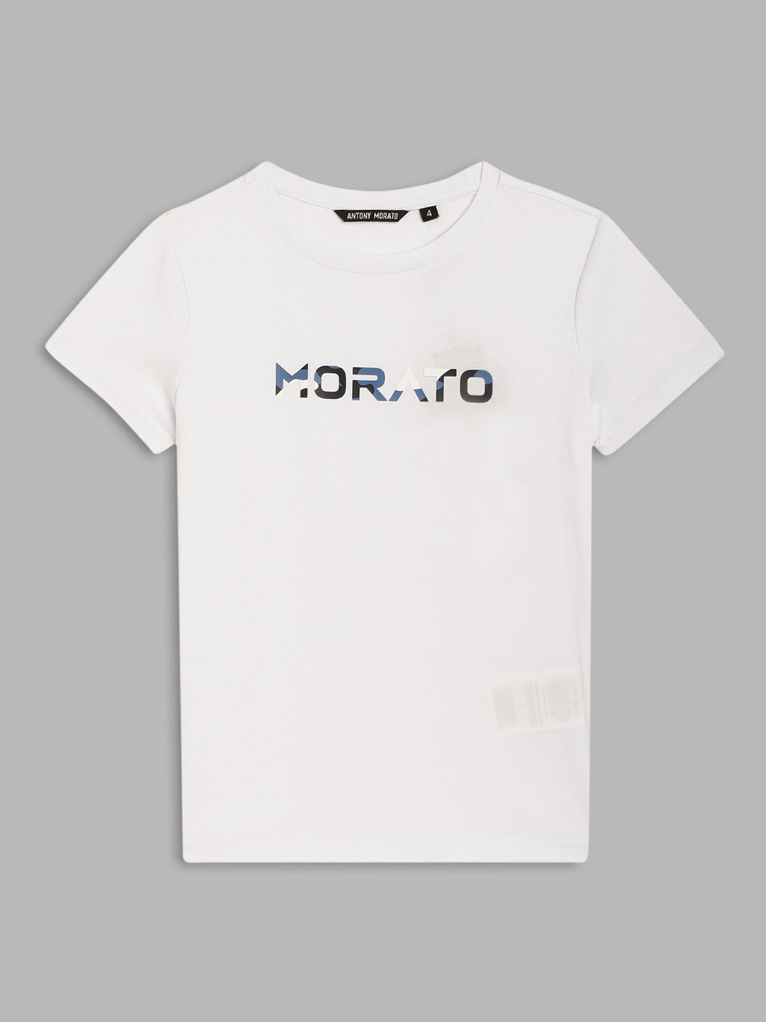 Antony Morato Kids White Logo Regular Fit T-Shirt