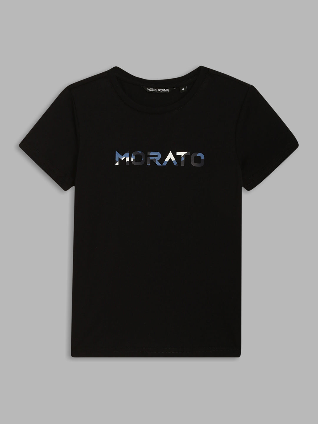 Antony Morato Kids Black Logo Regular Fit T-Shirt