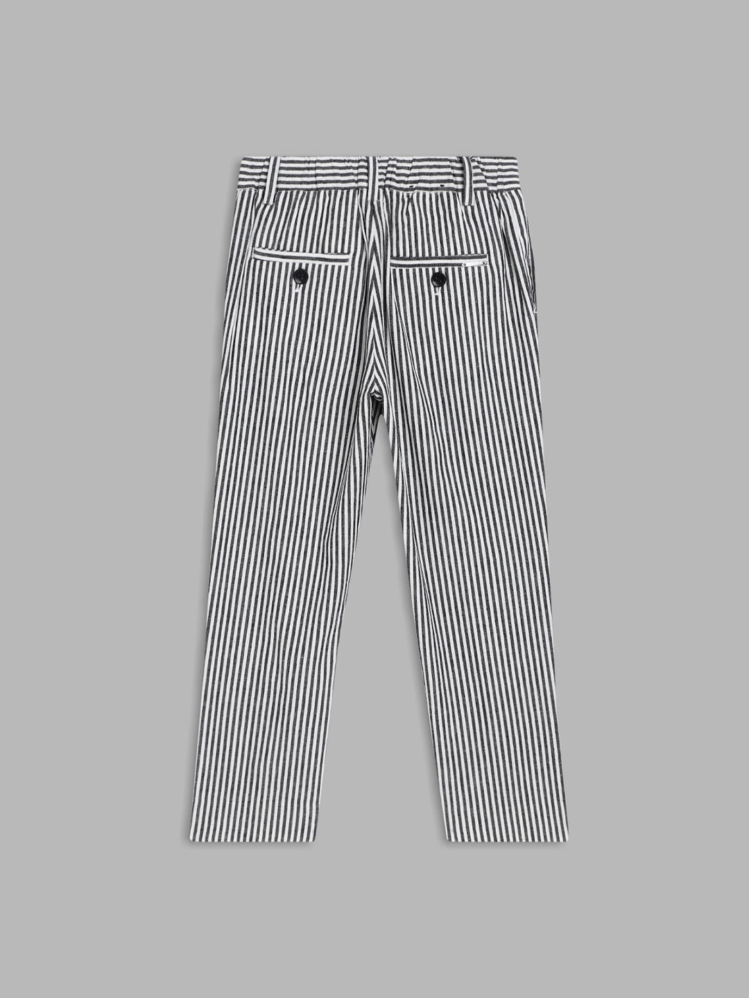 Antony Morato Boys Striped Mid-Rise Linen Cotton Trousers