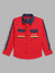 Blue Giraffe Boys Red Solid Collar Shirt