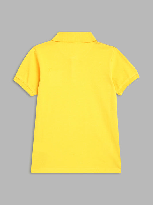 Blue Giraffe Boys Yellow Solid Polo TShirt