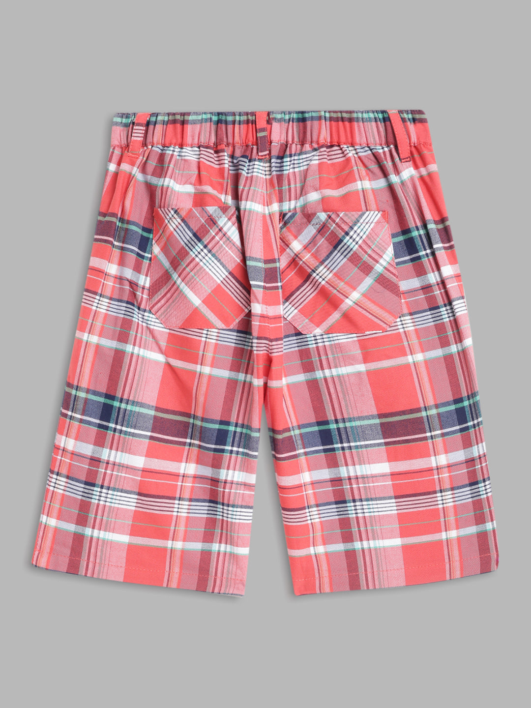 Blue Giraffe Boys Multi Checked Regular Fit Shorts