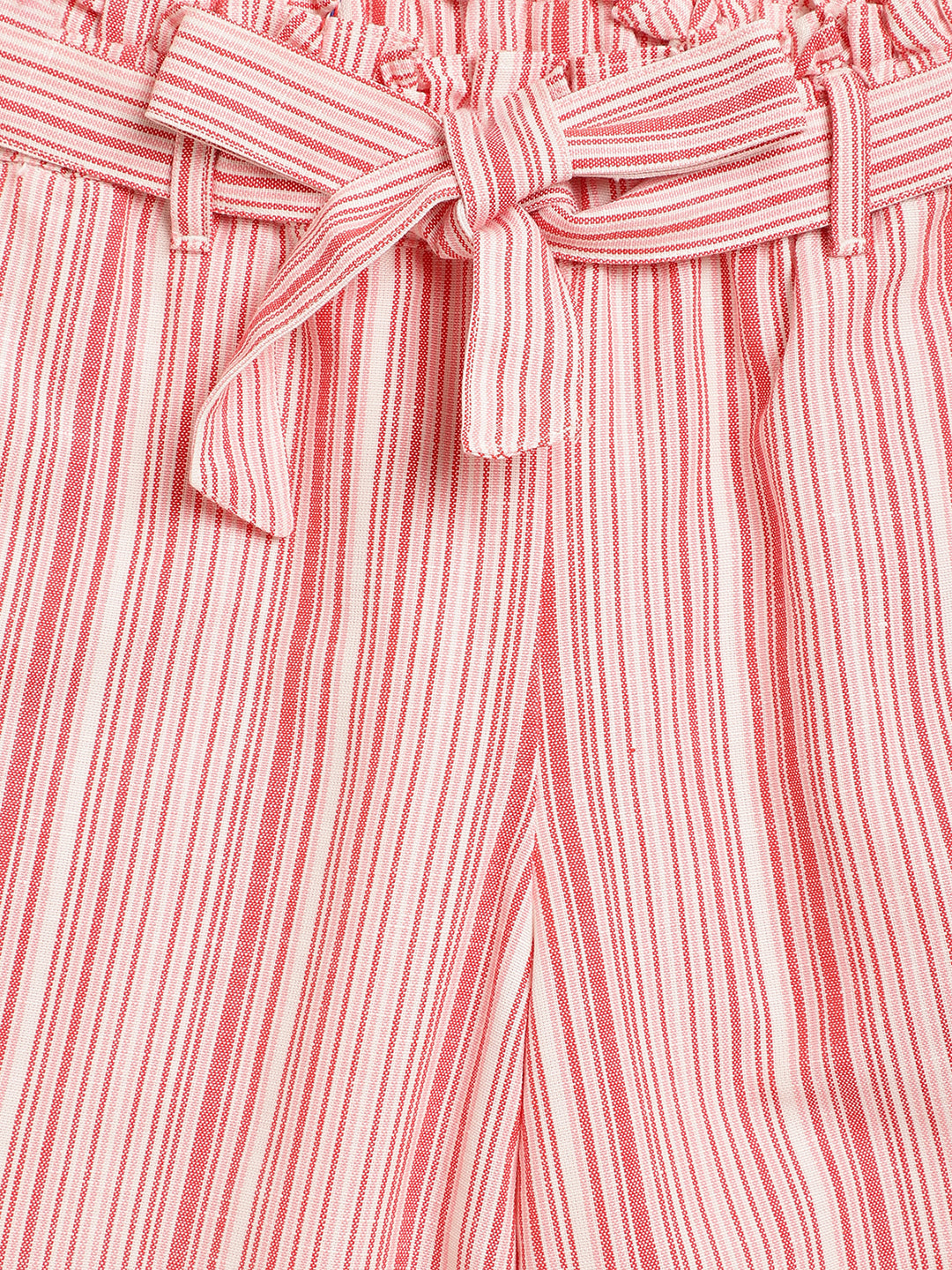 Elle Kids Girls Red Striped Straight Fit Trouser