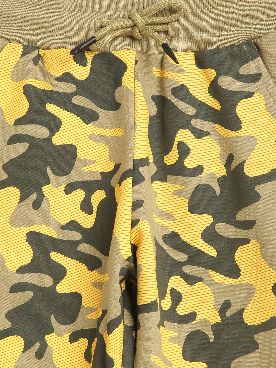 Blue Giraffe Boys Olive Printed Regular Fit Sweatpant