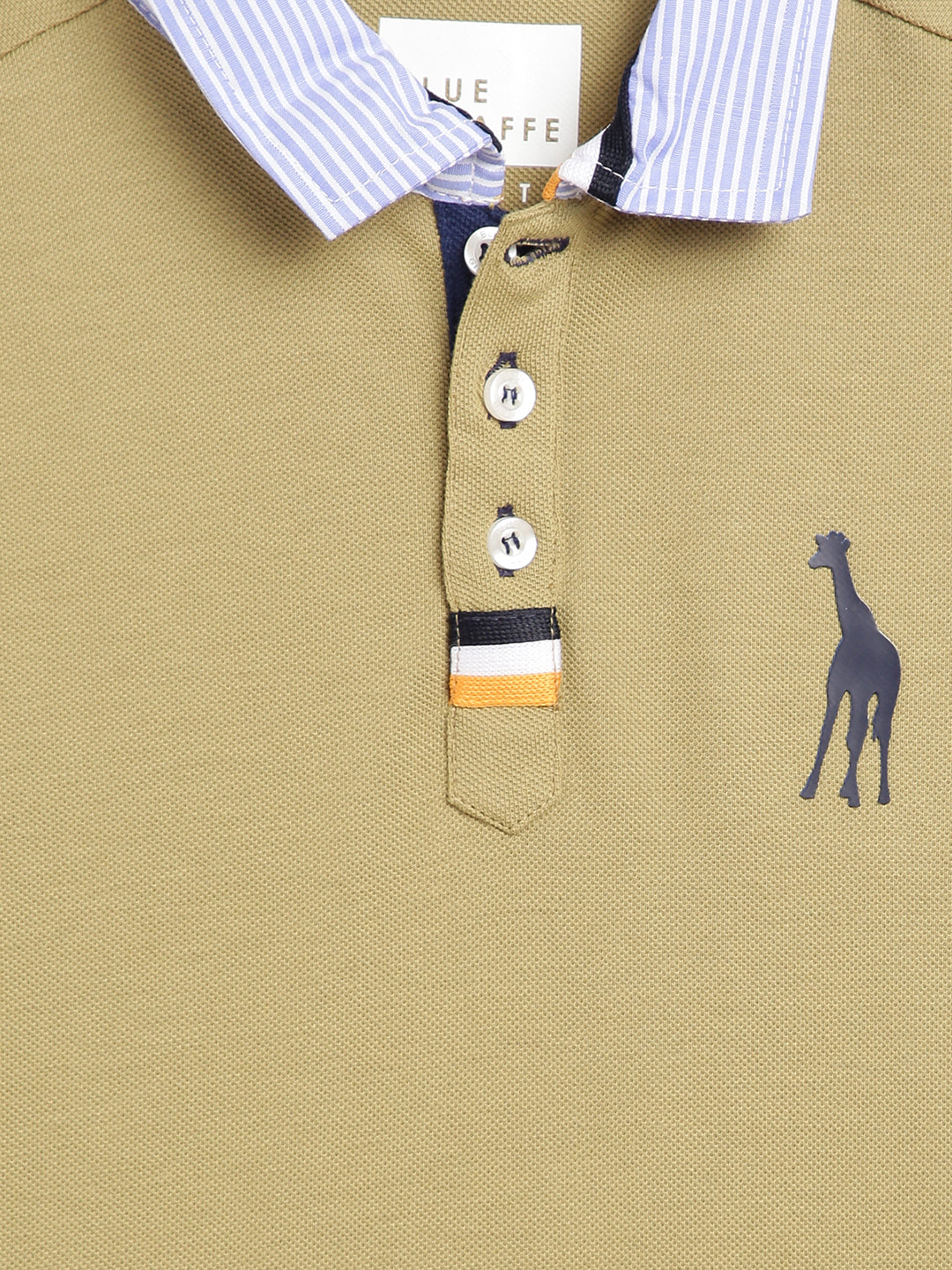 Blue Giraffe Boys Olive Solid Polo TShirt