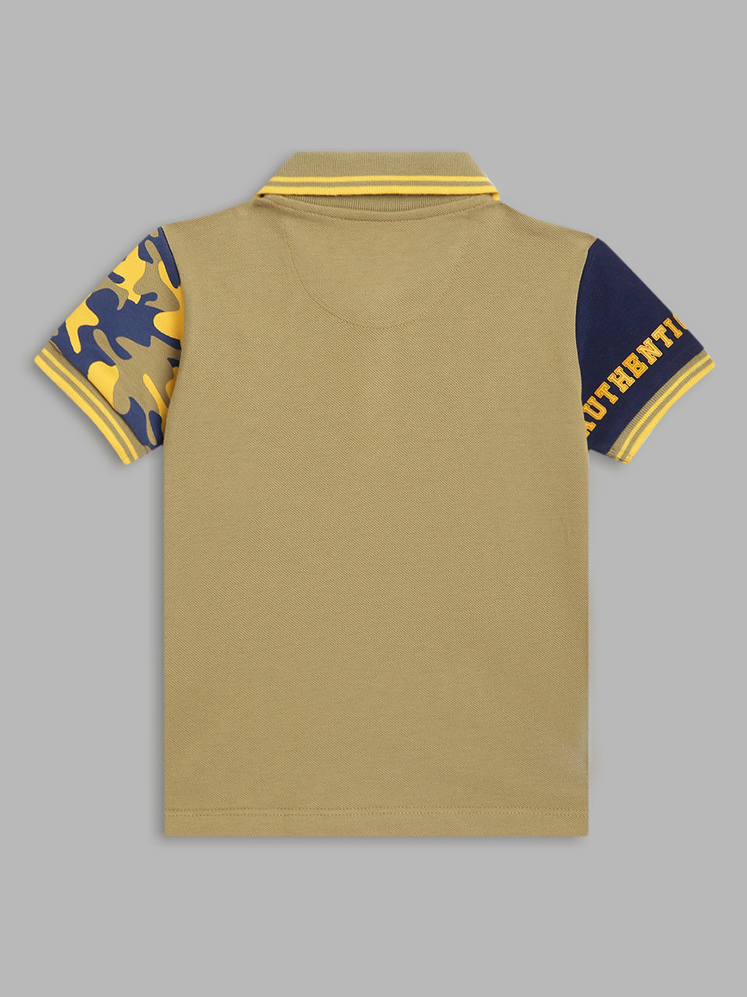 Blue Giraffe Boys Yellow Striped Polo TShirt