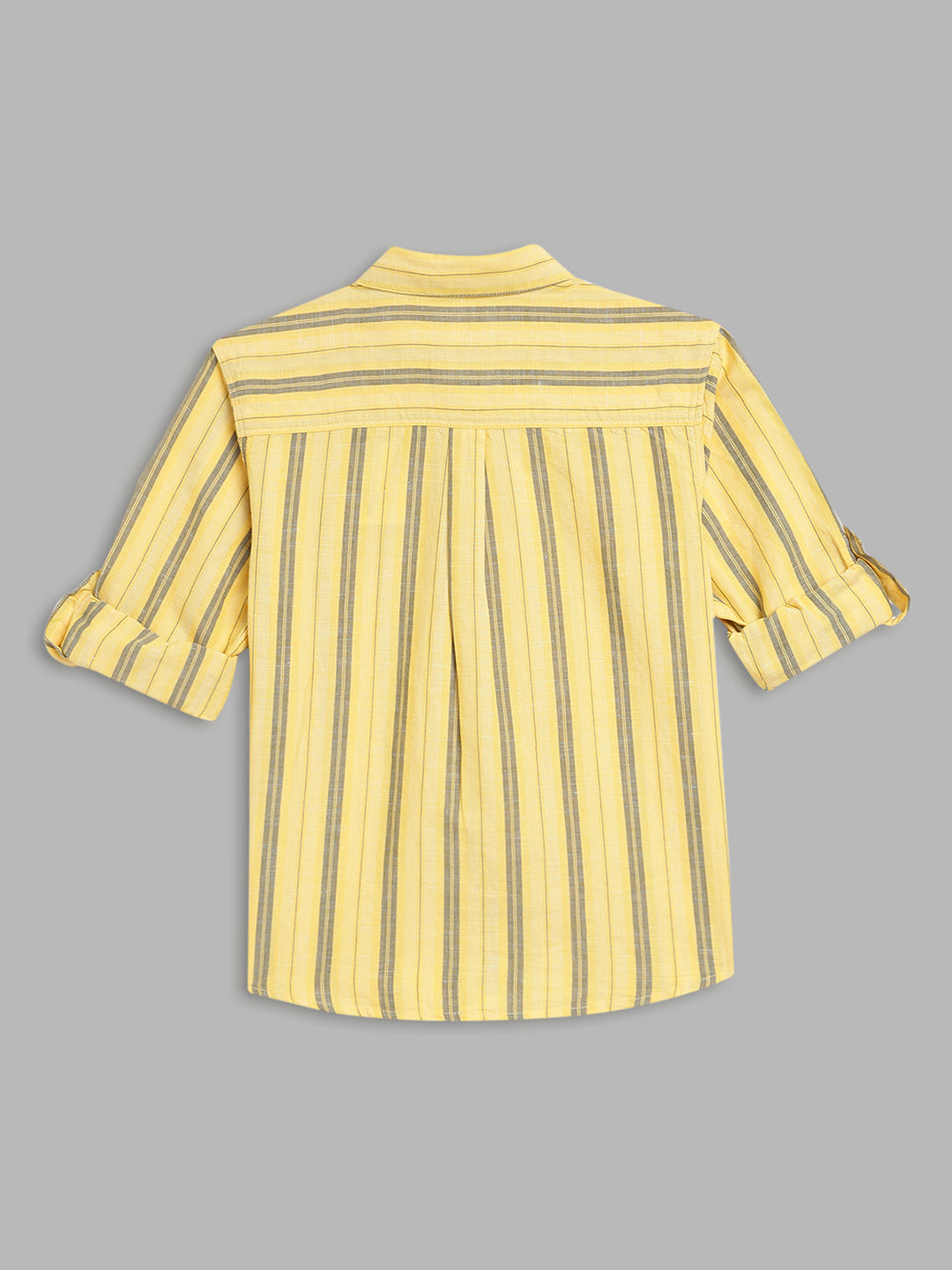 Blue Giraffe Boys Olive Striped Collar Shirt