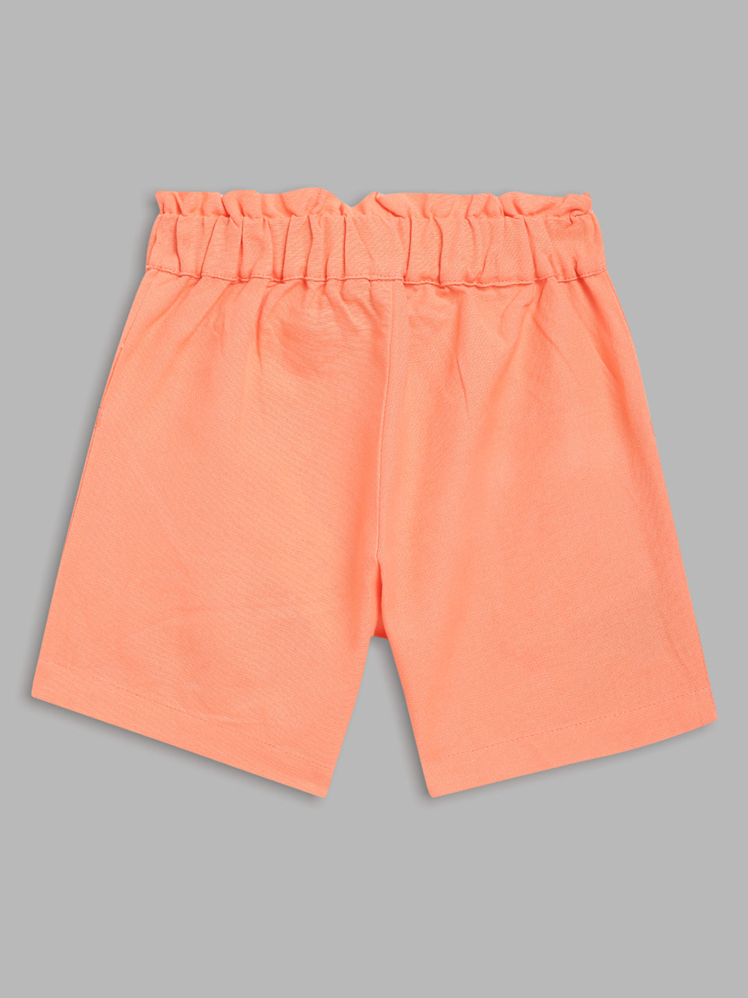 Elle Kids Girls Orange Solid Regular Fit Shorts