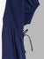 Blue Giraffe Girls Navy Blue Colour Blocked Round Neck Dress