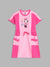 Blue Giraffe Girls Pink Solid Round Neck Dress