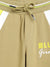 Blue Giraffe Boys Olive Colour Blocked Regular Fit Sweatpant