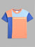 Blue Giraffe Girls Multi Colour Blocked Round Neck TShirt