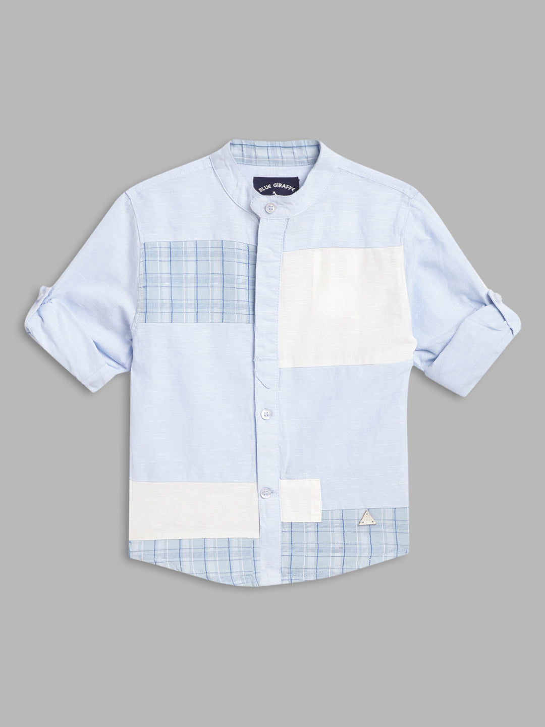 Blue Giraffe Kids Powder Blue Fashion Regular Fit Shirt