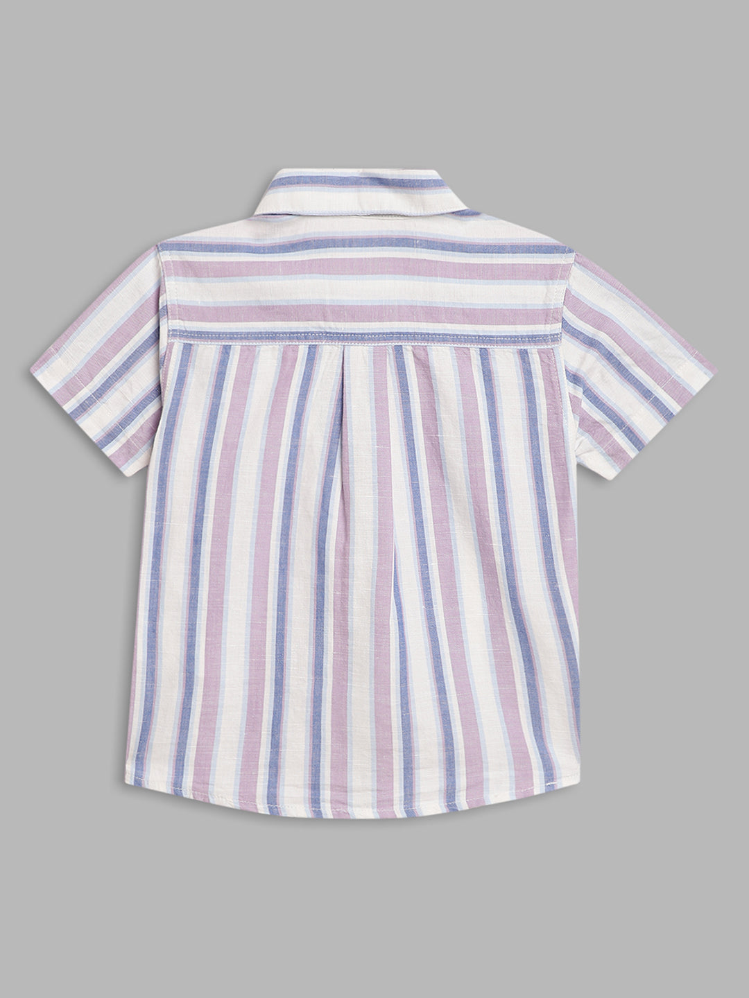 Blue Giraffe Kids Lilac & Blue Fashion Striped Regular Fit Shirt