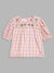 Blue Giraffe Girls Yellow Checked Square Neck Top