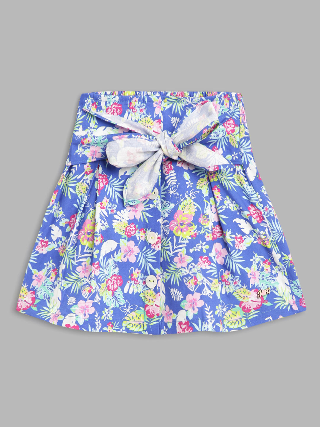 Blue Giraffe Girls Multi Printed Flared Skirt