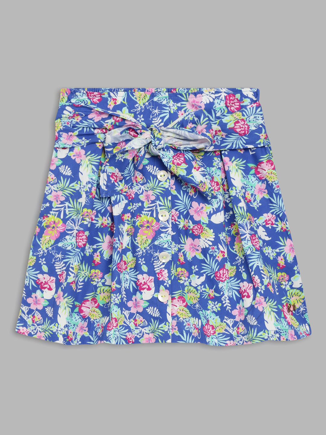 Blue Giraffe Girls Multi Printed Flared Skirt