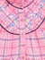 Blue Giraffe Girls Pink Checked Round Neck Dress