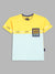 Blue Giraffe Boys Yellow Solid Round Neck TShirt