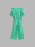 Elle Kids Girls Green Printed Round Neck Jumpsuit