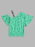 Elle Kids Girls Green Printed Asymmetrical Top