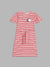 Elle Kids Girls Coral Striped Round Neck Dress