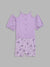 Blue Giraffe Girls Purple Solid Round Neck Playsuit