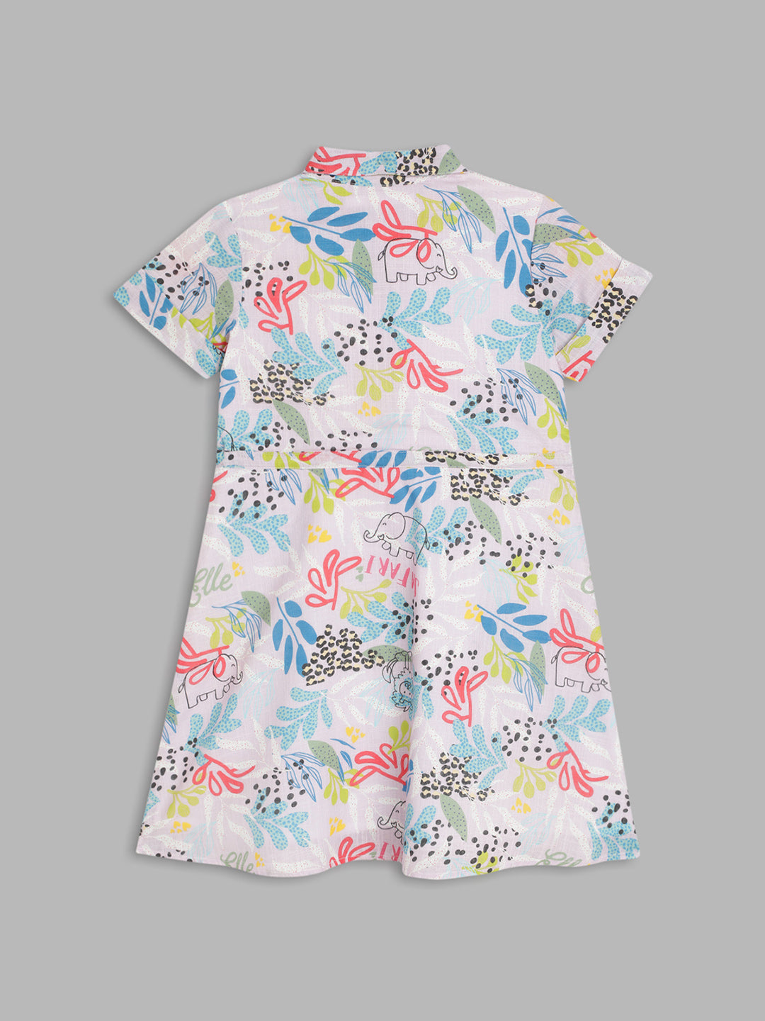 Elle Kids Girls Multi Printed Collar Dress