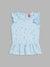 Blue Giraffe Girls Blue Embroidered Square Neck Top