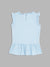 Blue Giraffe Girls Blue Embroidered Square Neck Top