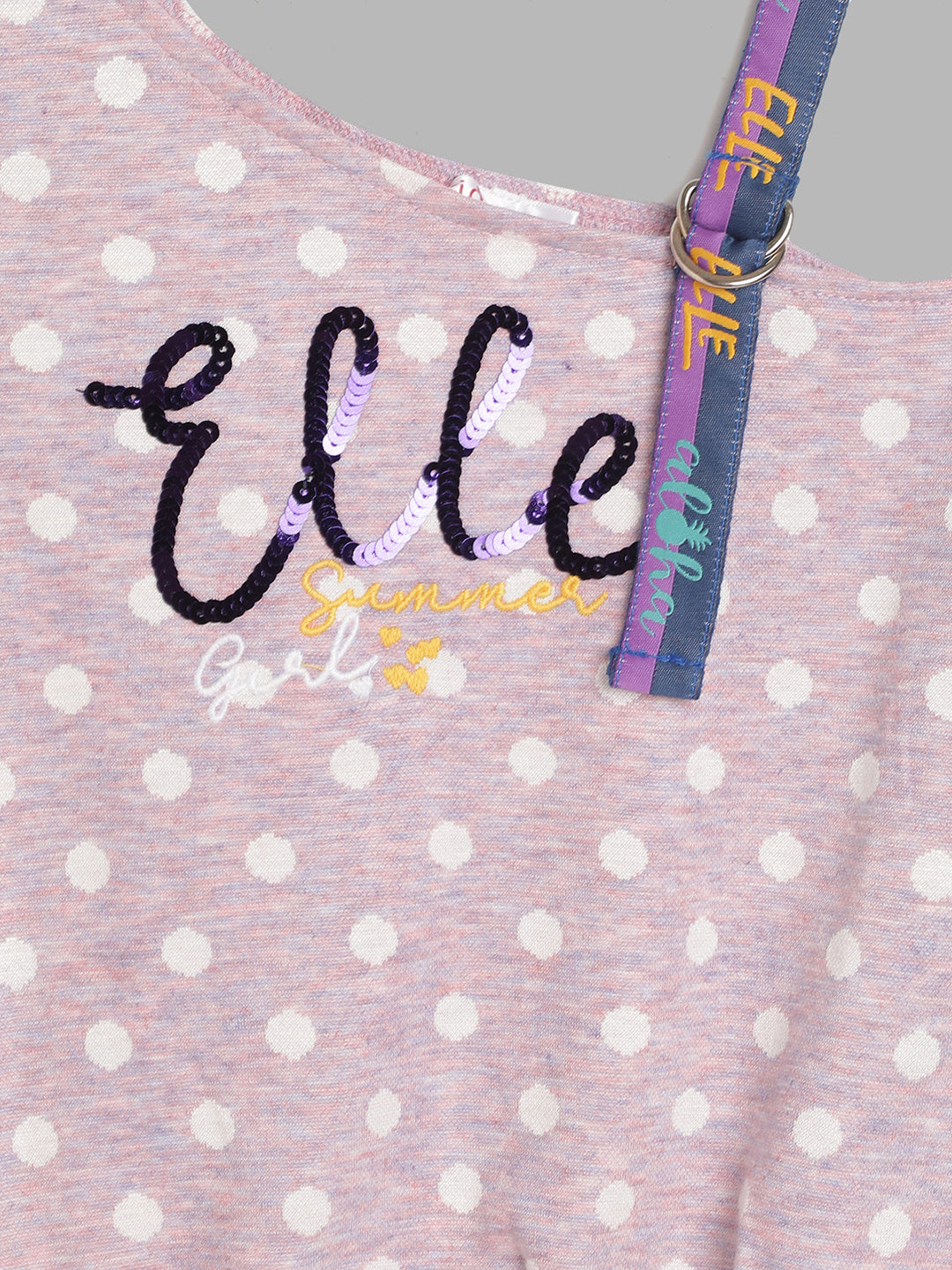 Elle Kids Girls Lilac Printed Round Neck TShirt